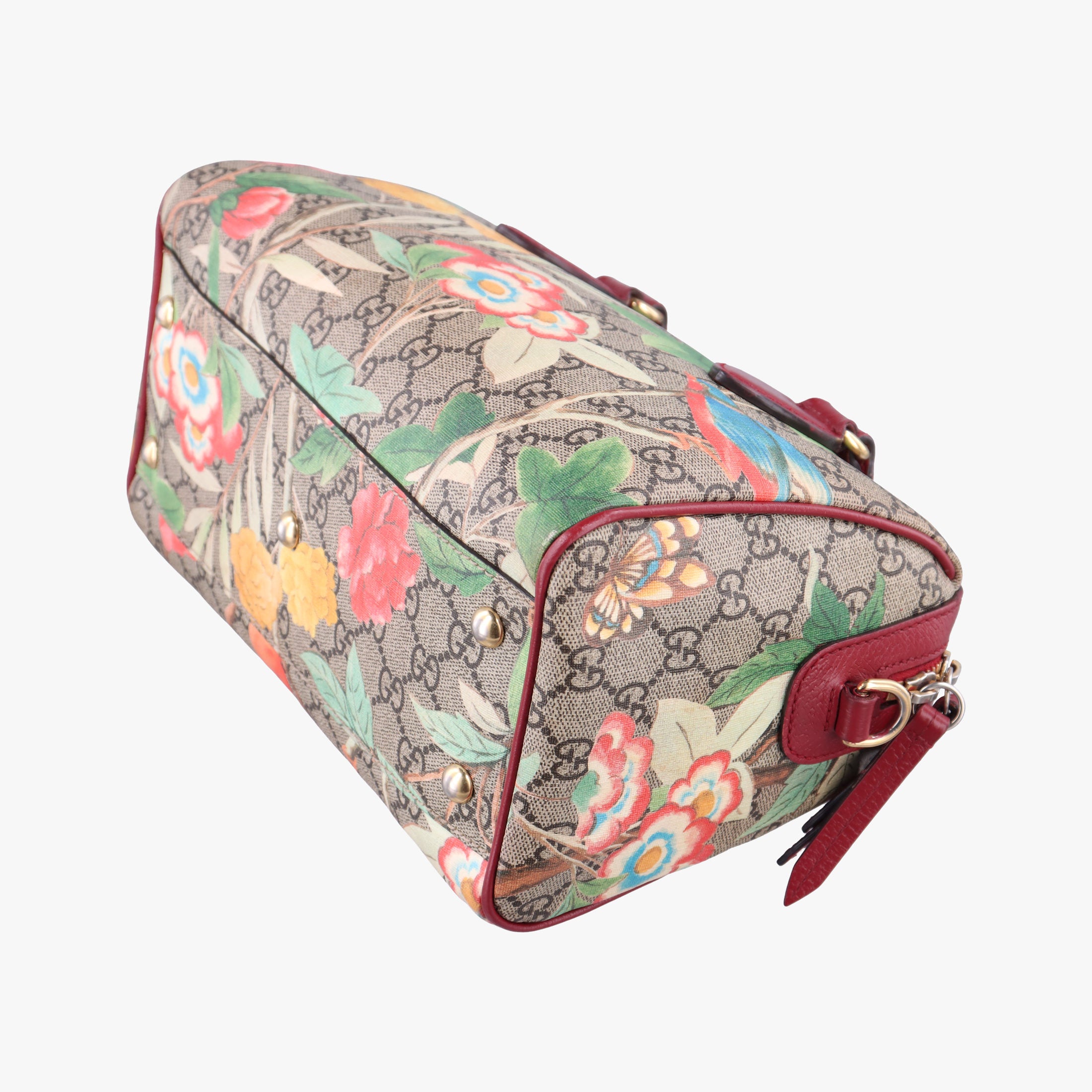 Pre-owned Gucci GG SUPREME beige×Multicolour PVC coated canvas×Leather 409529 shoulderbag | stylenewstar