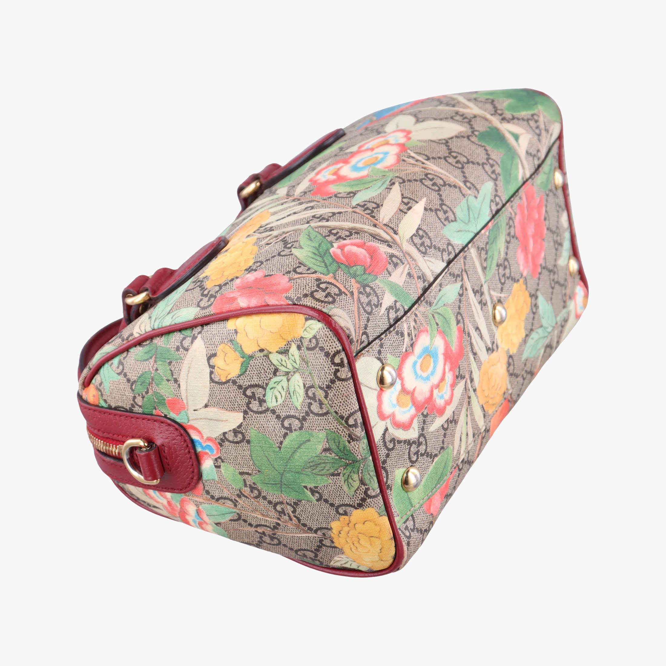 Pre-owned Gucci GG SUPREME beige×Multicolour PVC coated canvas×Leather 409529 shoulderbag | stylenewstar