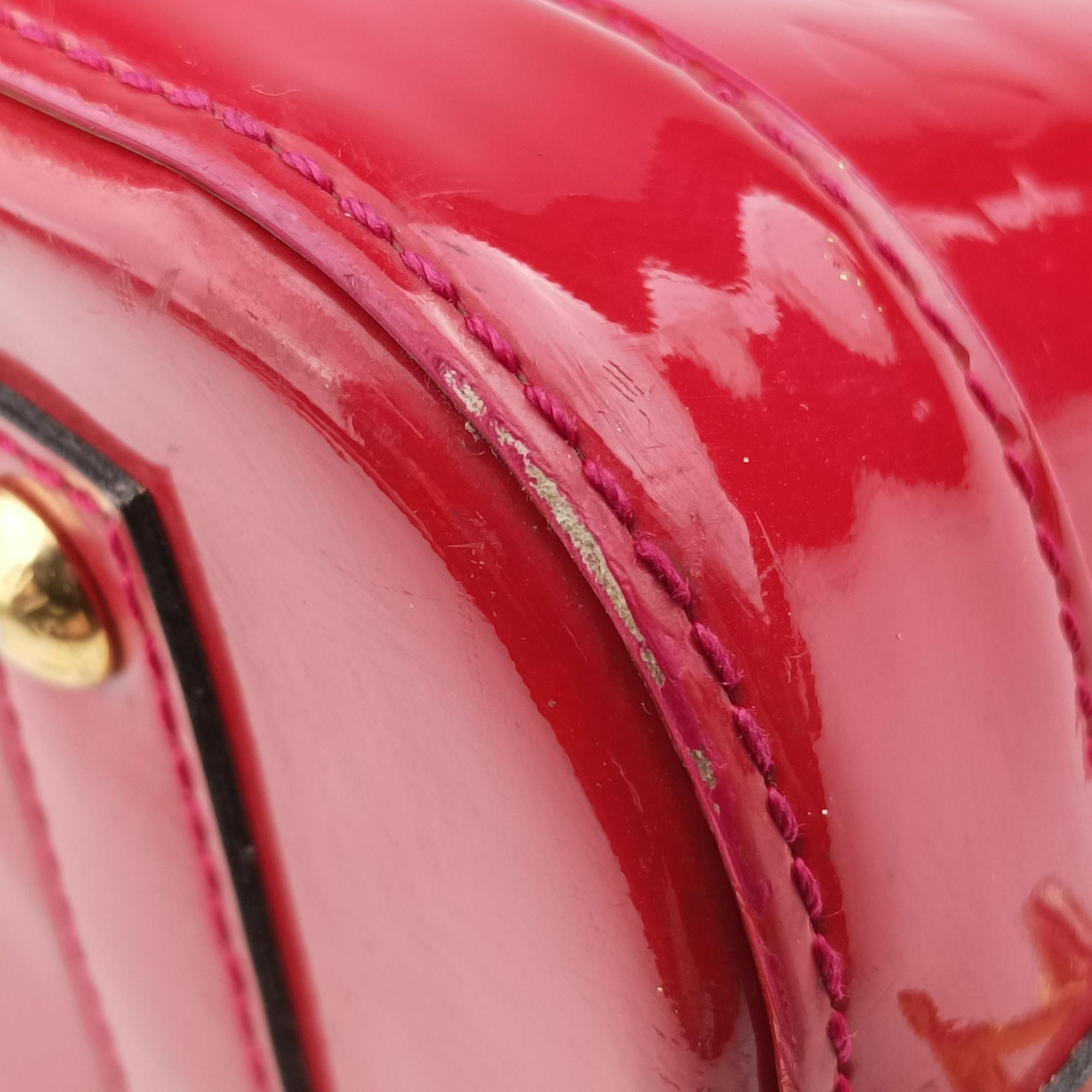 Pre-owned Louis Vuitton Alma BB CERISE Vernis M90174 shoulderbag | stylenewstar