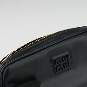 Vintage Miu Miu Logo belt Black leather  bum bag/waist bag | stylenewstar