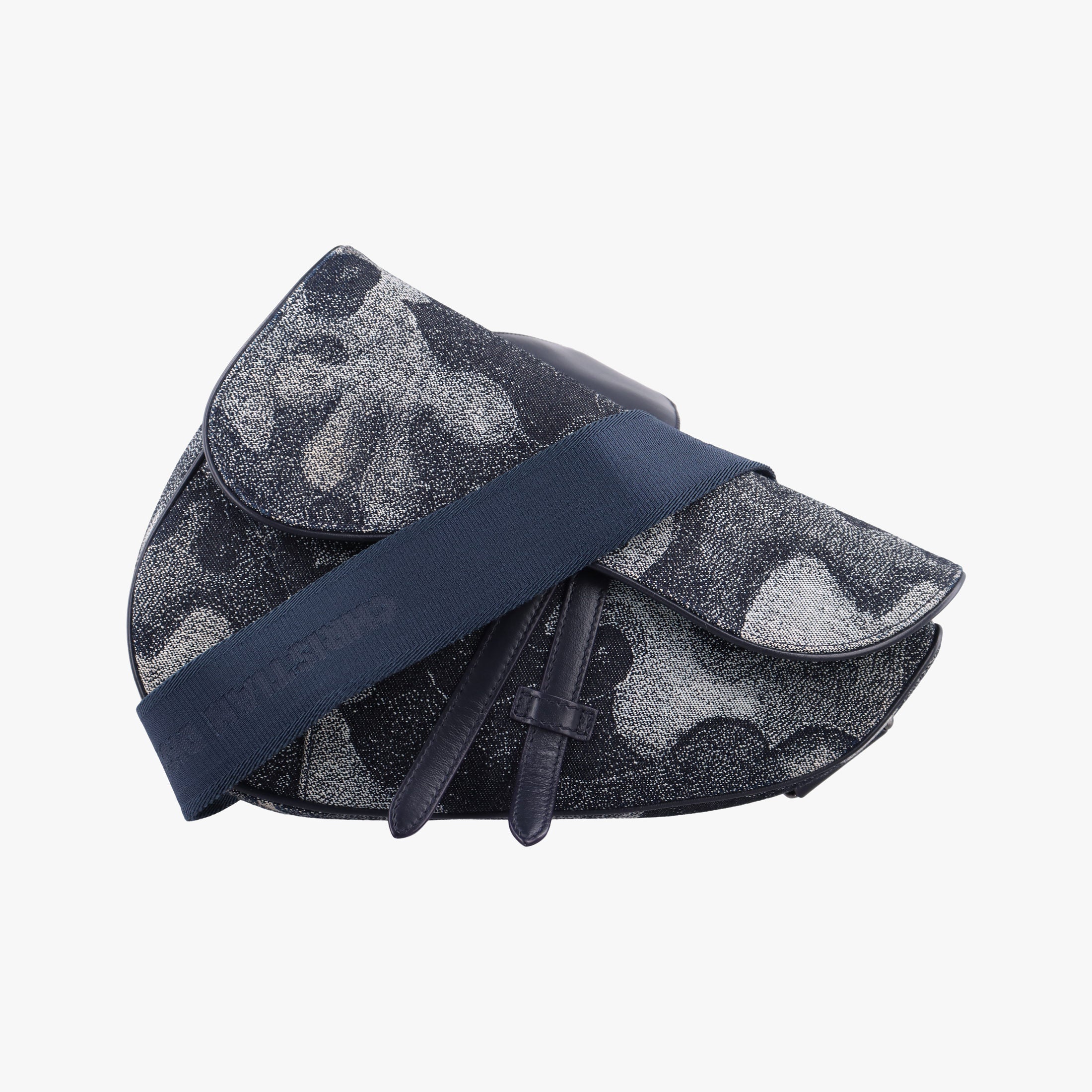 Secondhand Christian Dior Saddle Navy×white Canvas×Leather  bum bag/waist bag | stylenewstar