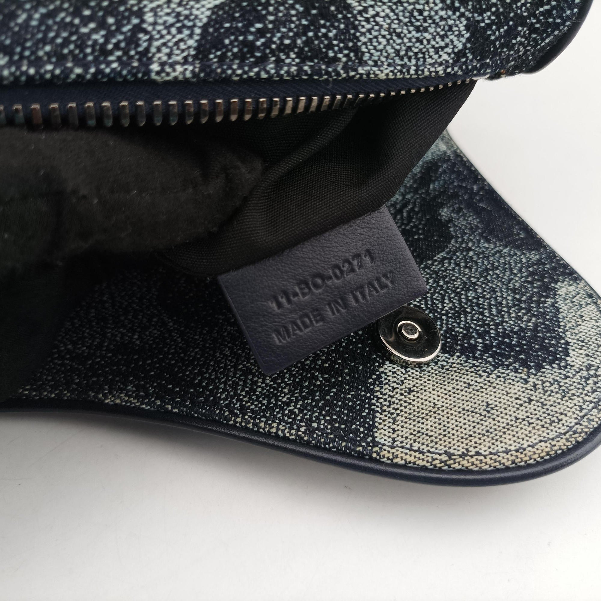 Secondhand Christian Dior Saddle Navy×white Canvas×Leather  bum bag/waist bag | stylenewstar