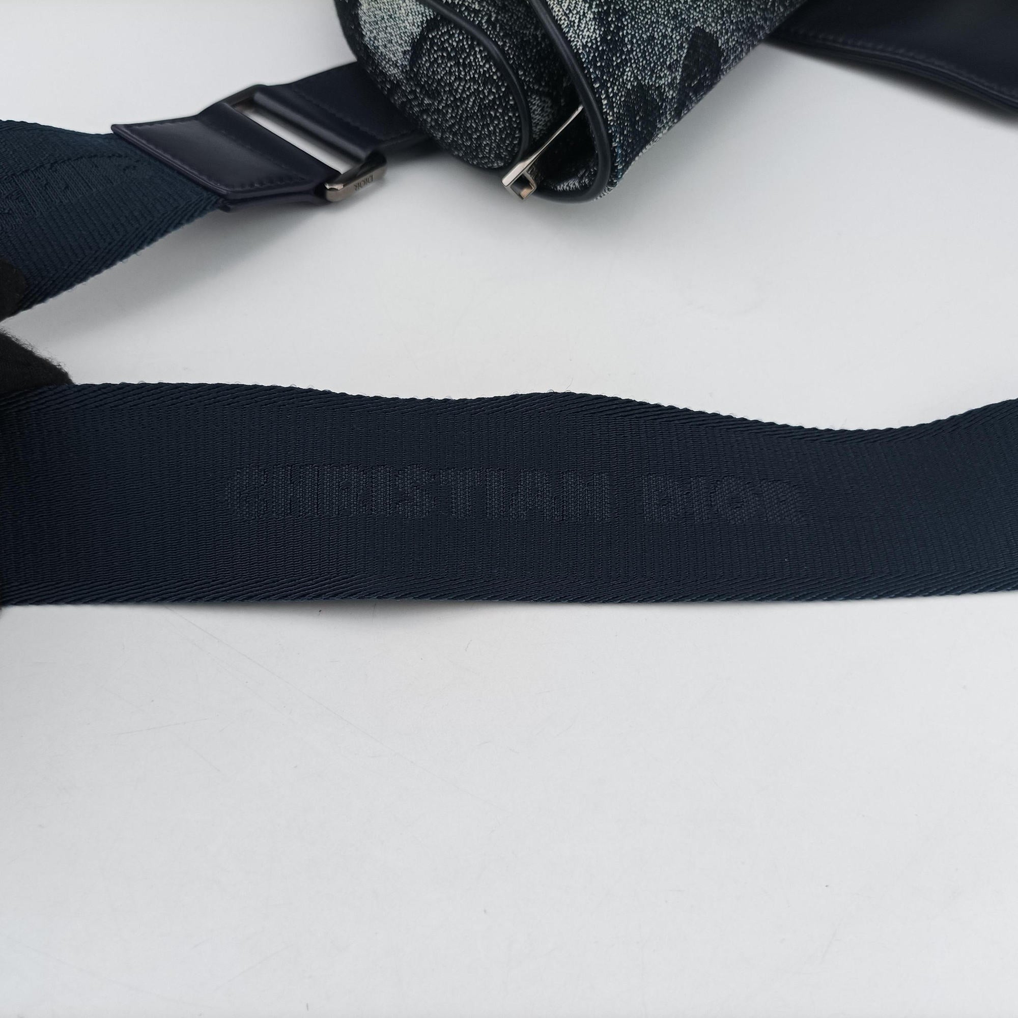 Secondhand Christian Dior Saddle Navy×white Canvas×Leather  bum bag/waist bag | stylenewstar