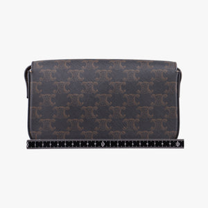 Pre-owned Celine Claude Triomphe Brown PVC coated canvas  shoulderbag | stylenewstar