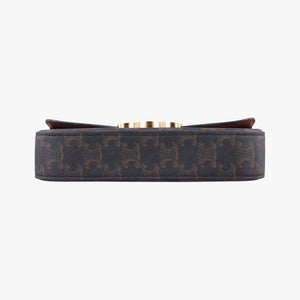 Pre-owned Celine Claude Triomphe Brown PVC coated canvas  shoulderbag | stylenewstar