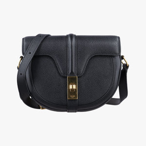 Pre-owned Celine Small Besace 16 Black Leather  shoulderbag | stylenewstar