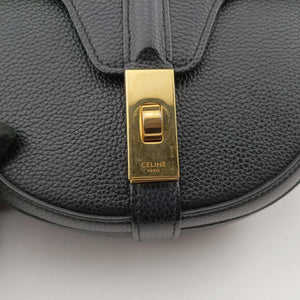 Pre-owned Celine Small Besace 16 Black Leather  shoulderbag | stylenewstar