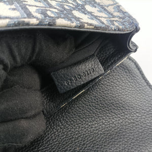 Pre-owned Christian Dior Saddle Pouch Navy×Black Jacquard×Leather  bum bag/waist bag | stylenewstar