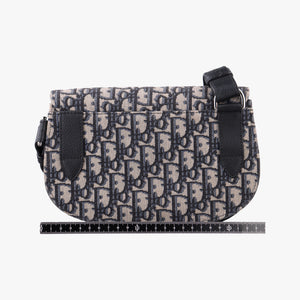Pre-owned Christian Dior Saddle Pouch Navy×Black Jacquard×Leather  bum bag/waist bag | stylenewstar