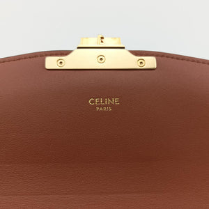 Pre-owned Celine Teen Triomphe White×brown PVC coated canvas  shoulderbag | stylenewstar