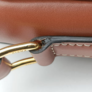 Pre-owned Celine Teen Triomphe White×brown PVC coated canvas  shoulderbag | stylenewstar