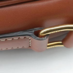 Pre-owned Celine Teen Triomphe White×brown PVC coated canvas  shoulderbag | stylenewstar