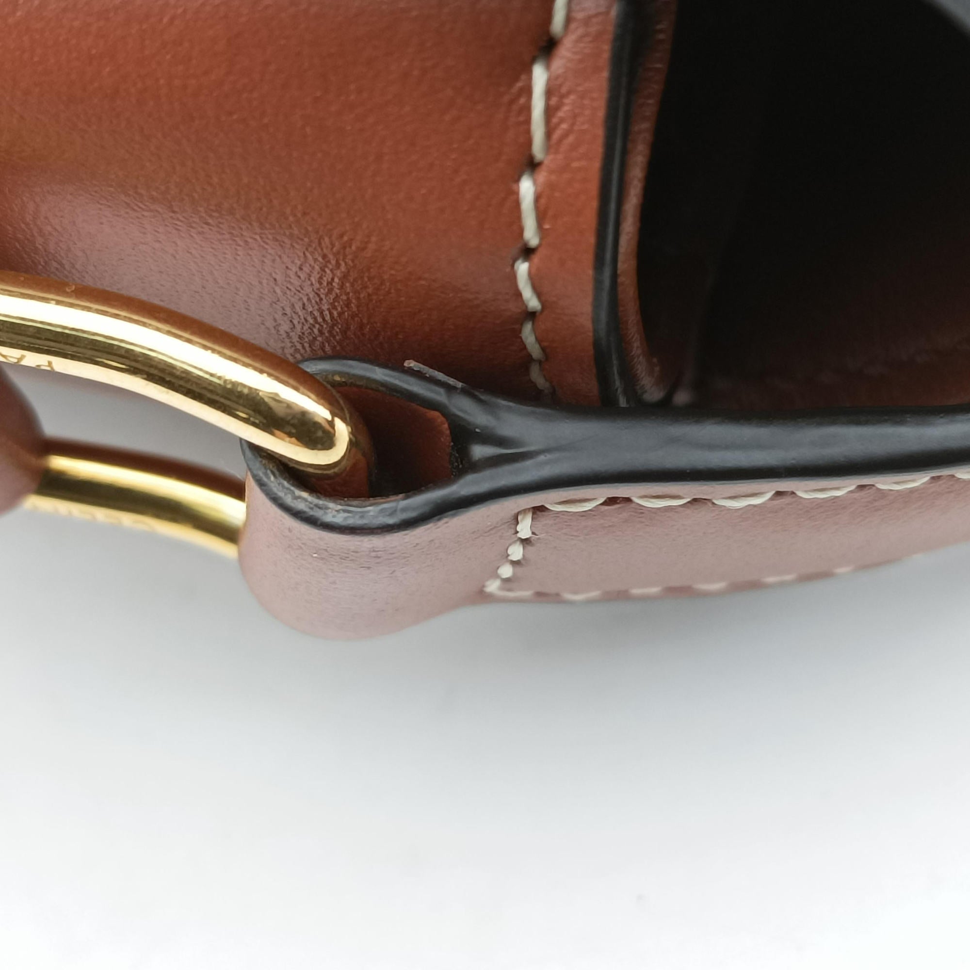 Pre-owned Celine Teen Triomphe White×brown PVC coated canvas  shoulderbag | stylenewstar