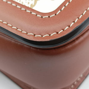 Pre-owned Celine Teen Triomphe White×brown PVC coated canvas  shoulderbag | stylenewstar