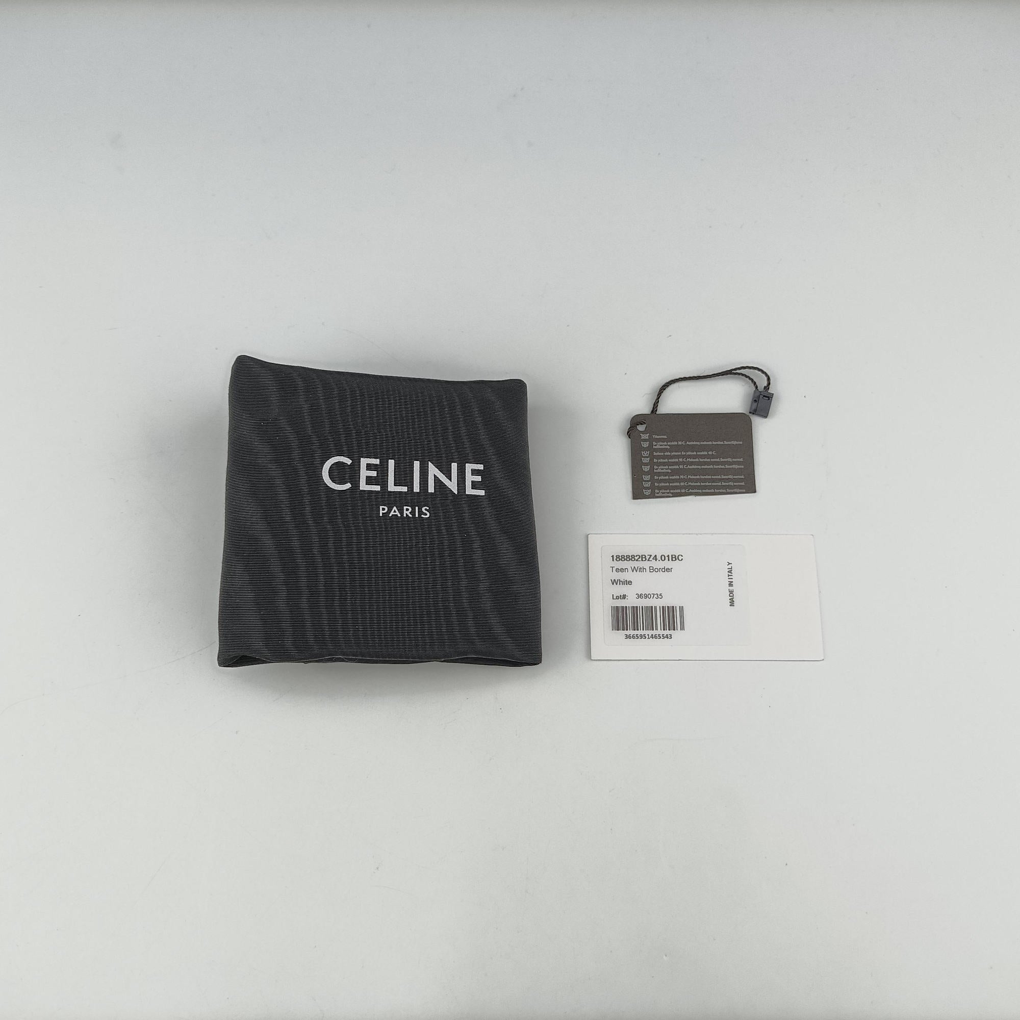 Pre-owned Celine Teen Triomphe White×brown PVC coated canvas  shoulderbag | stylenewstar