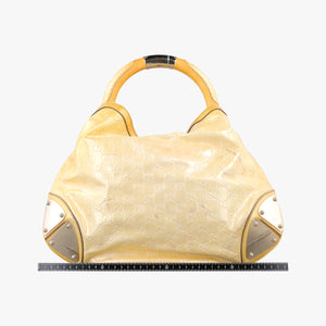Pre-owned Gucci Bamboo Babouska Indy Hobo Golden Leather 177139 shoulderbag | stylenewstar