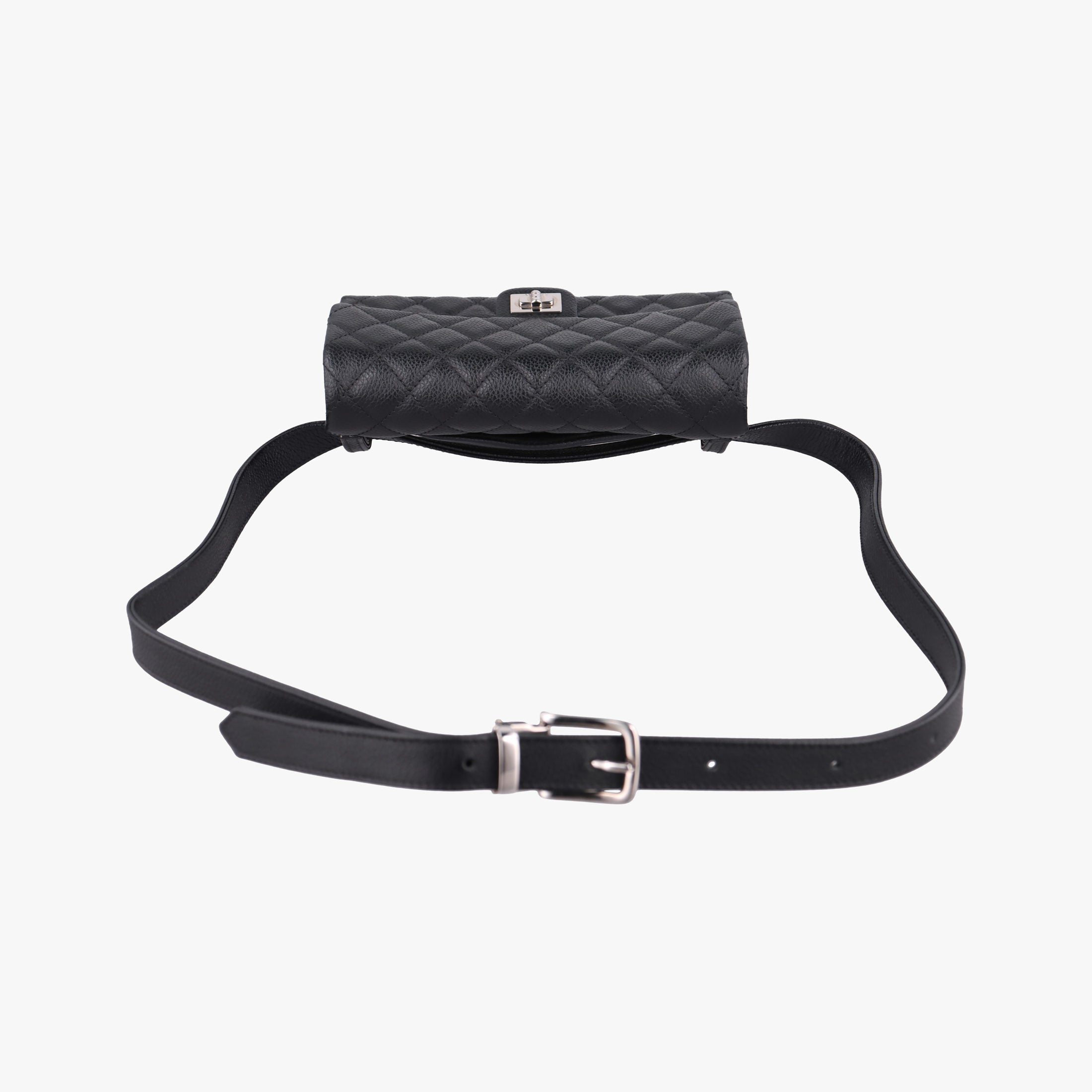 Secondhand Chanel Matelasse 2.55 Black Leather U48753 bum bag/waist bag | stylenewstar