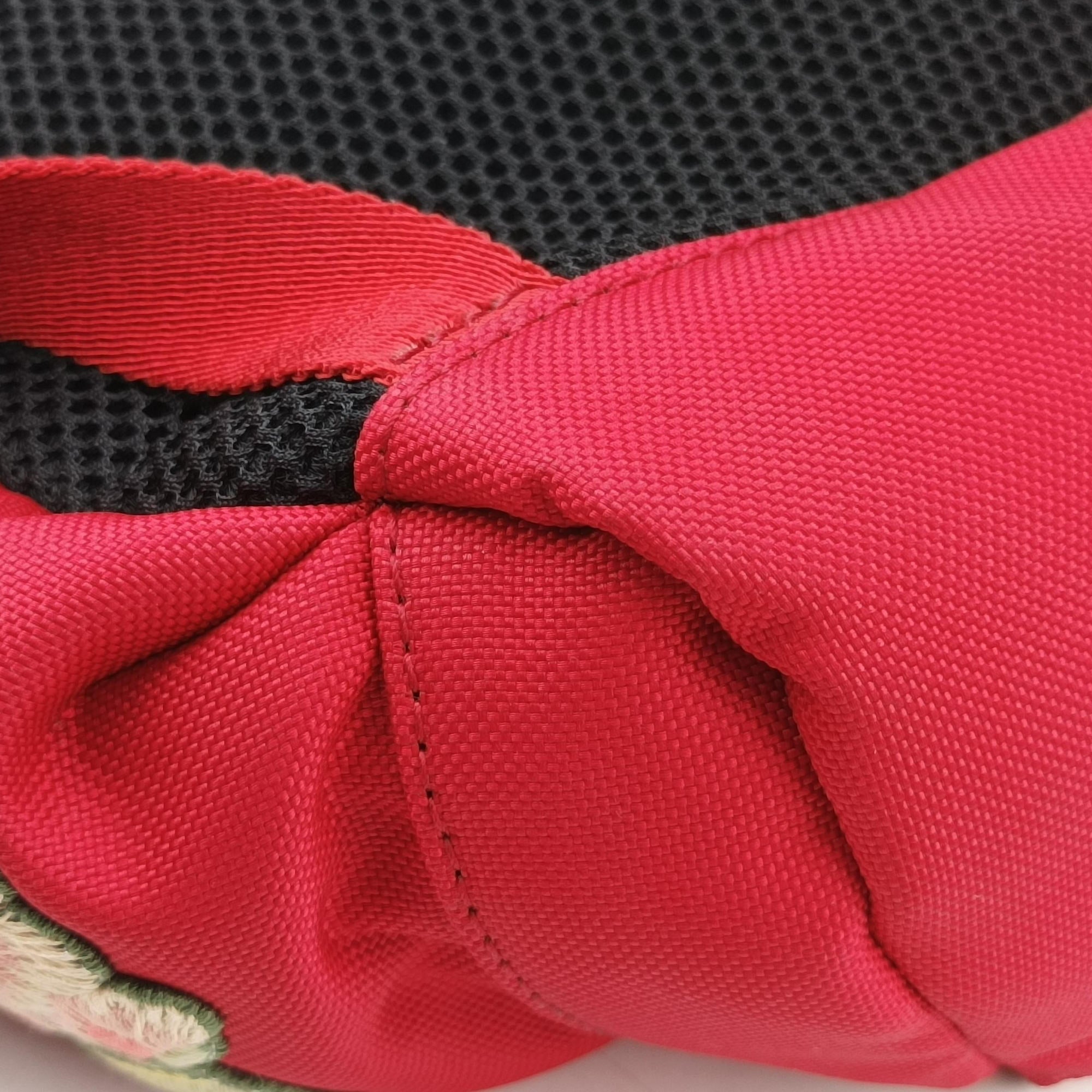 Pre-owned Gucci Techno Vintage Web L'Aveugle Par Amour Embroidered Red canvas 478327 backpack/rucksack | stylenewstar