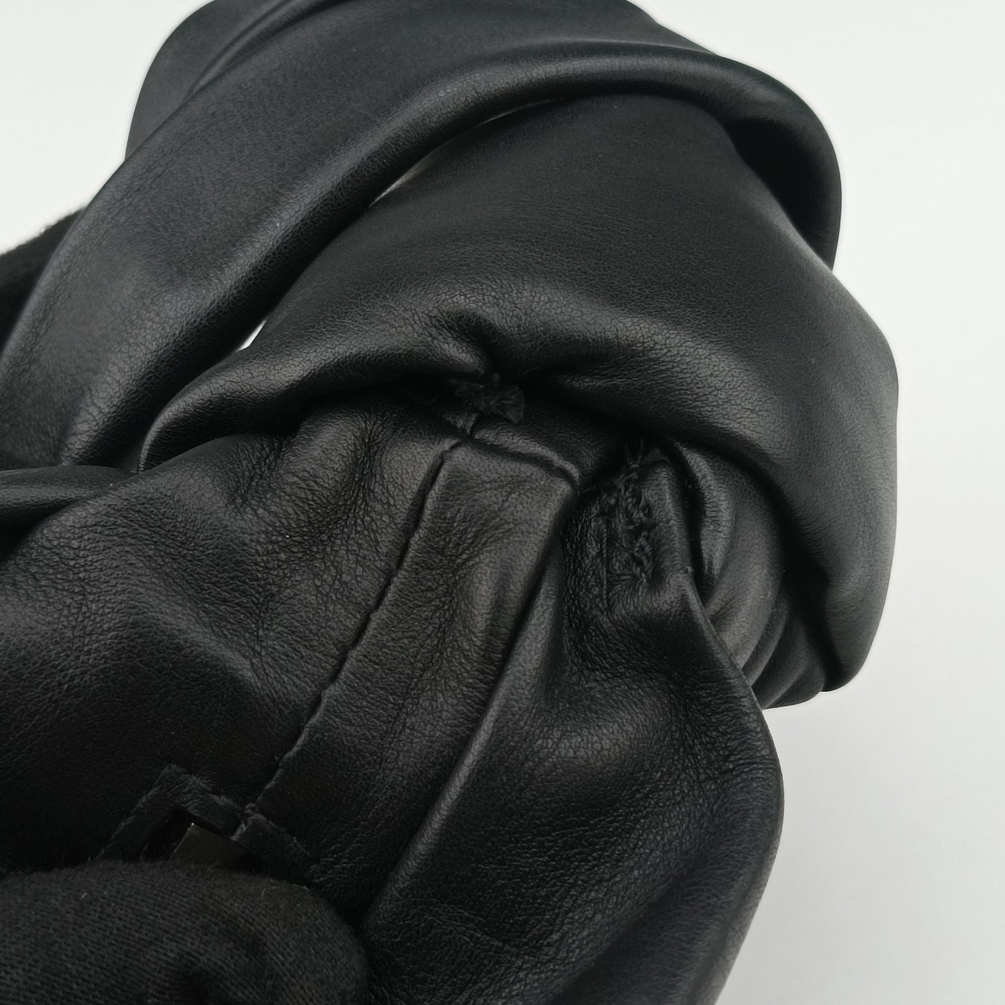 Secondhand Bottega Veneta Double Knot Black lambskin  handbag | stylenewstar