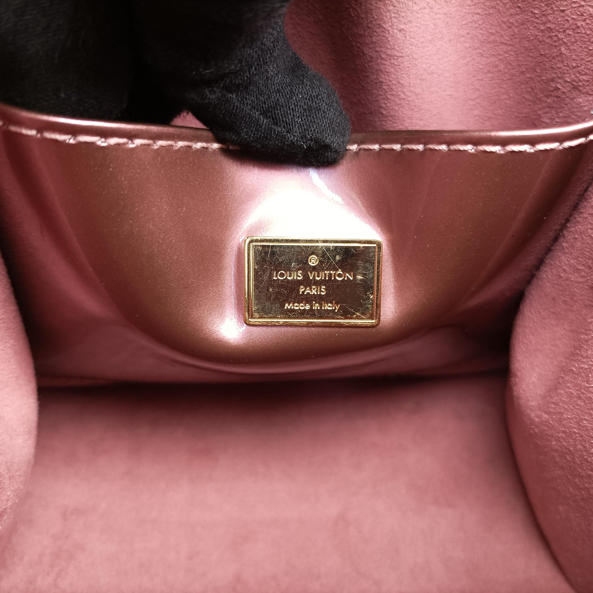 Vintage Louis Vuitton Spring Street PM Pink×Brown Vernis×Monogram M90568 shoulderbag | stylenewstar