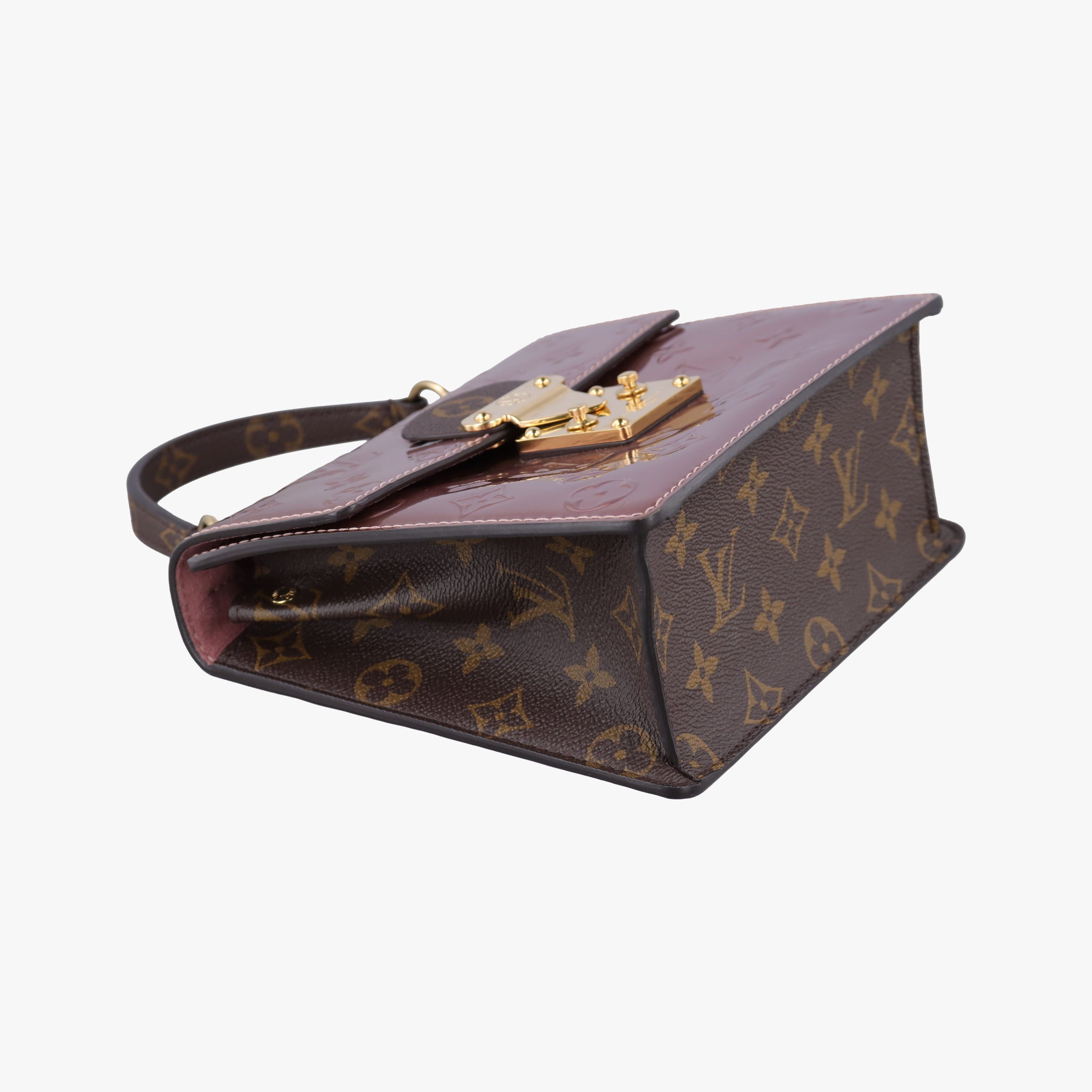 Vintage Louis Vuitton Spring Street PM Pink×Brown Vernis×Monogram M90568 shoulderbag | stylenewstar