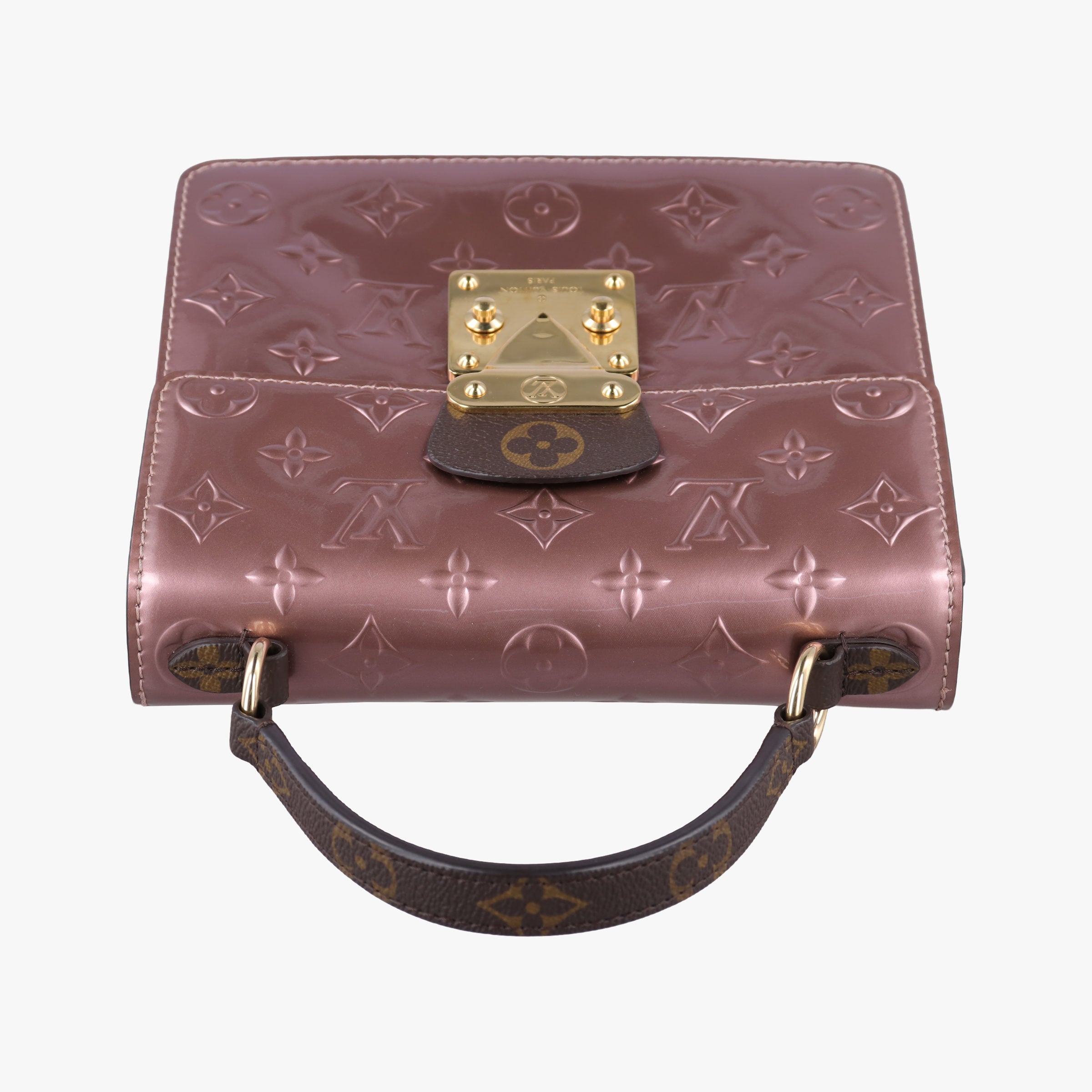 Vintage Louis Vuitton Spring Street PM Pink×Brown Vernis×Monogram M90568 shoulderbag | stylenewstar