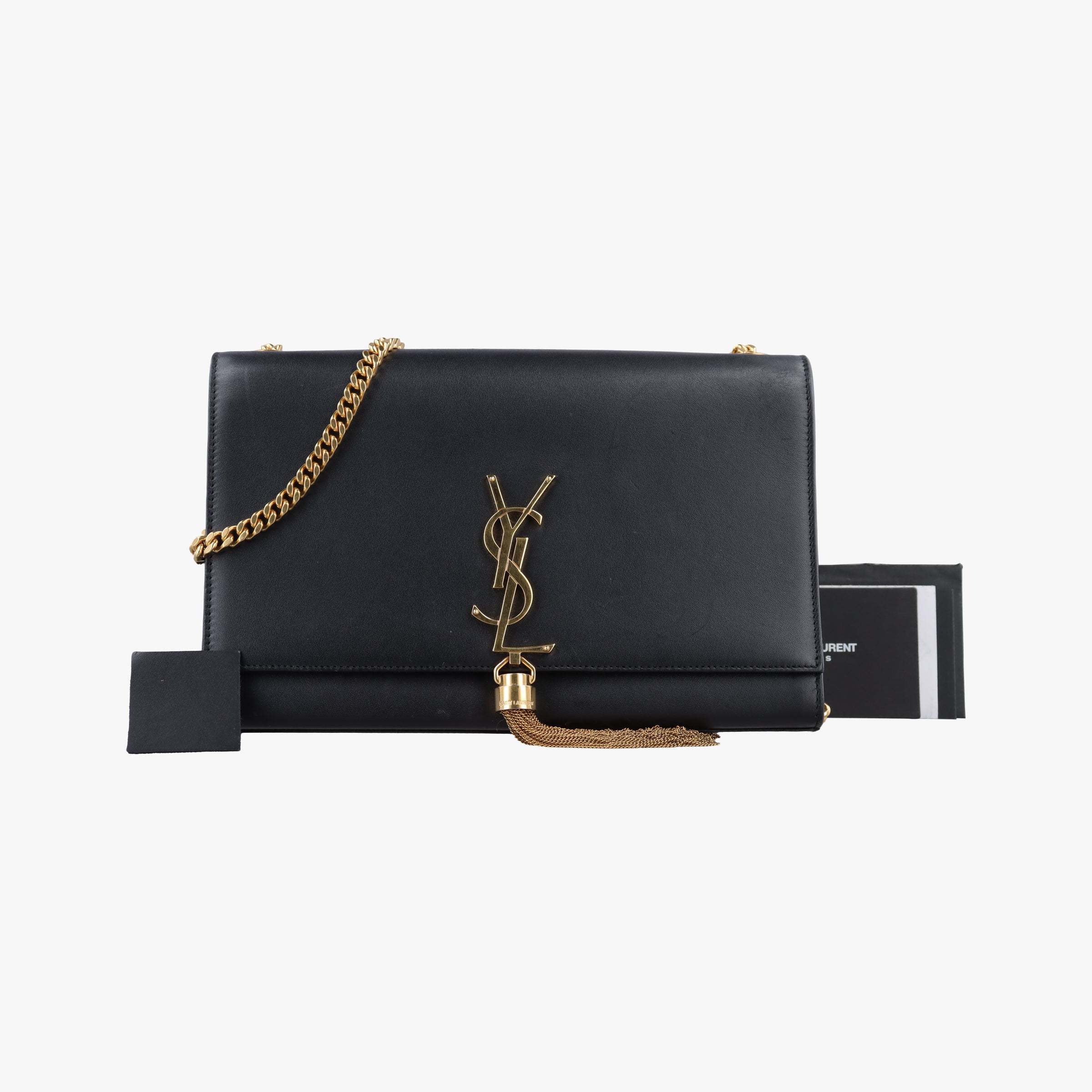 Pre-owned Yves Saint Laurent KATE Black Leather 354119 shoulderbag | stylenewstar