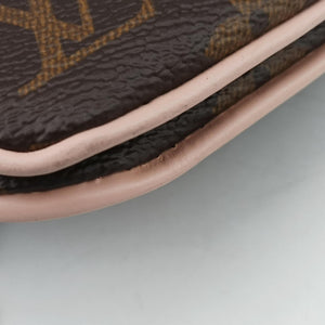 Pre-owned Louis Vuitton Pochette Double Zip Blooming Flowers brown×multicolor Monogram Canvas×calf leather M63905 shoulderbag | stylenewstar