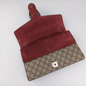 Pre-owned Gucci Dionysus beige×red×multi PVC coated canvas × suede 400249 shoulderbag | stylenewstar