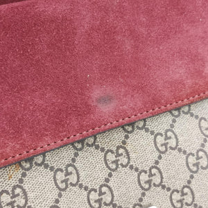 Pre-owned Gucci Dionysus beige×red×multi PVC coated canvas × suede 400249 shoulderbag | stylenewstar