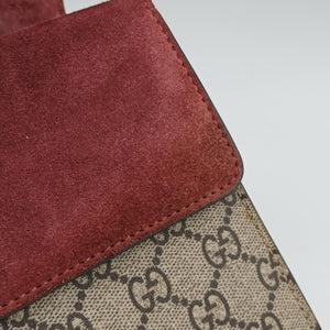 Pre-owned Gucci Dionysus beige×red×multi PVC coated canvas × suede 400249 shoulderbag | stylenewstar