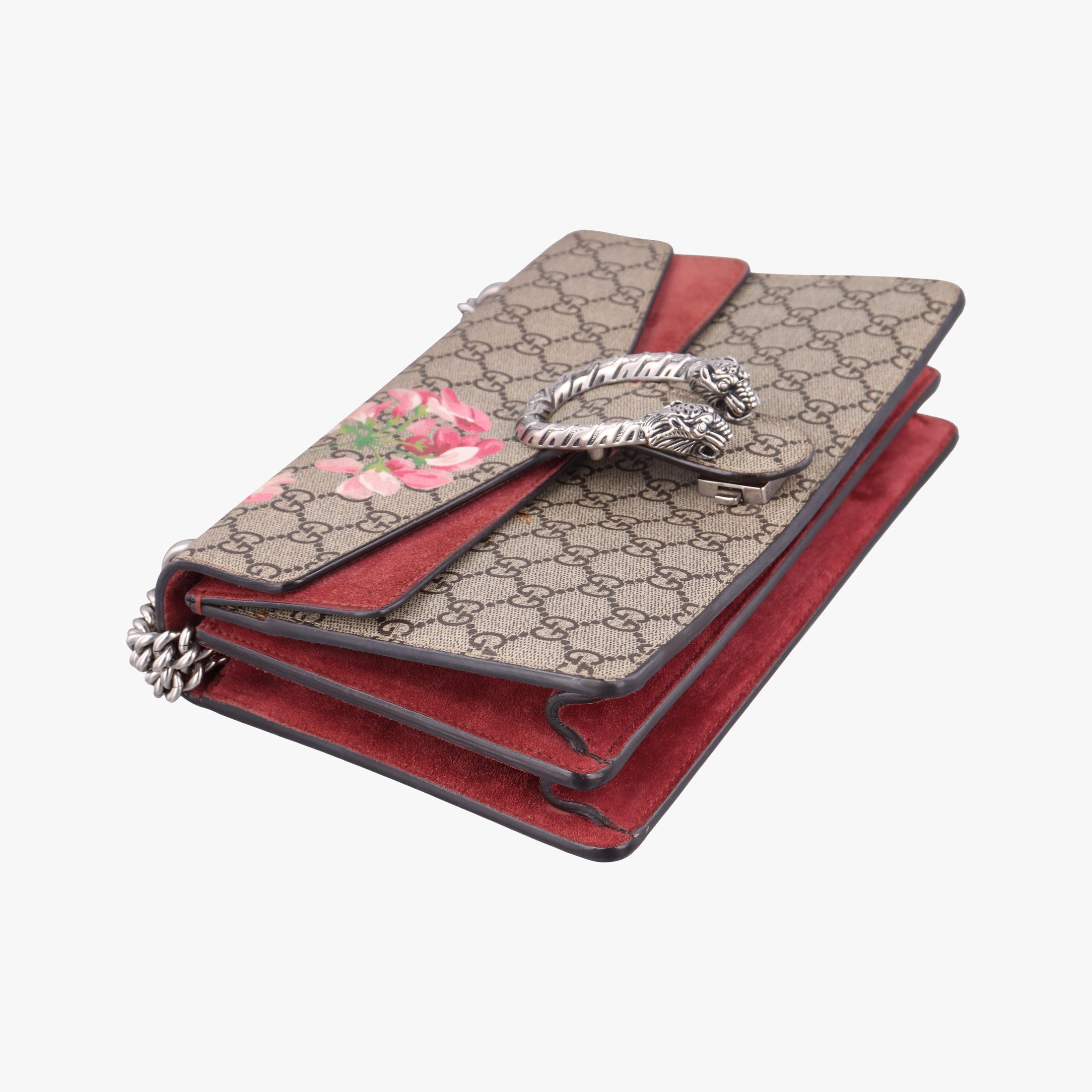 Pre-owned Gucci Dionysus beige×red×multi PVC coated canvas × suede 400249 shoulderbag | stylenewstar