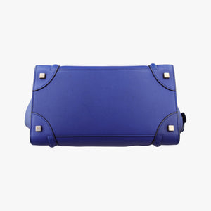 Pre-owned Celine Luggage Mini Shopper Blue leather  handbag | stylenewstar