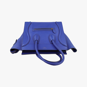 Pre-owned Celine Luggage Mini Shopper Blue leather  handbag | stylenewstar