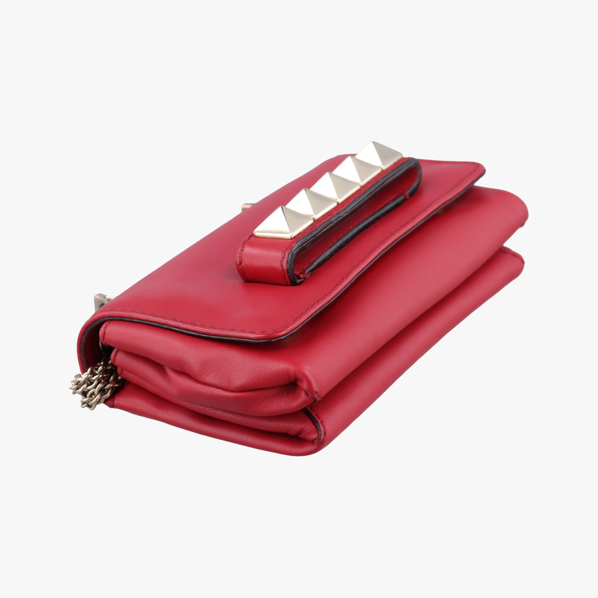 Secondhand Valentino Rockstud VA VA VOOM Red Leather  shoulderbag | stylenewstar