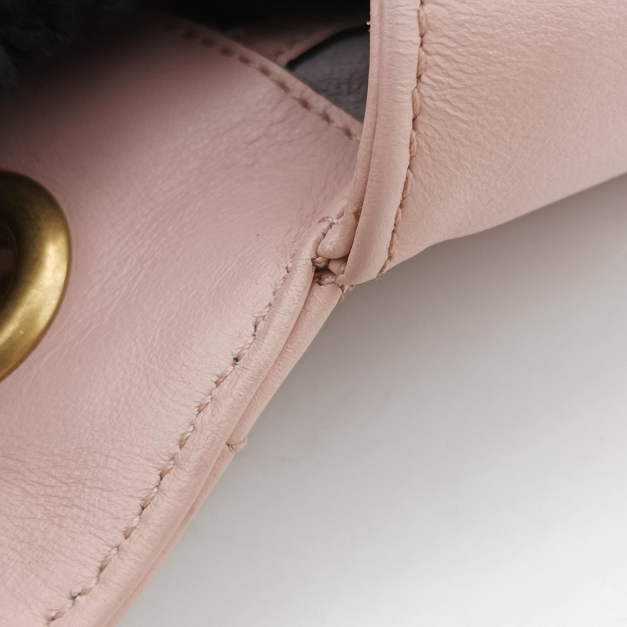 Pre-owned Gucci GG Marmont Pink Leather 443497 shoulderbag | stylenewstar
