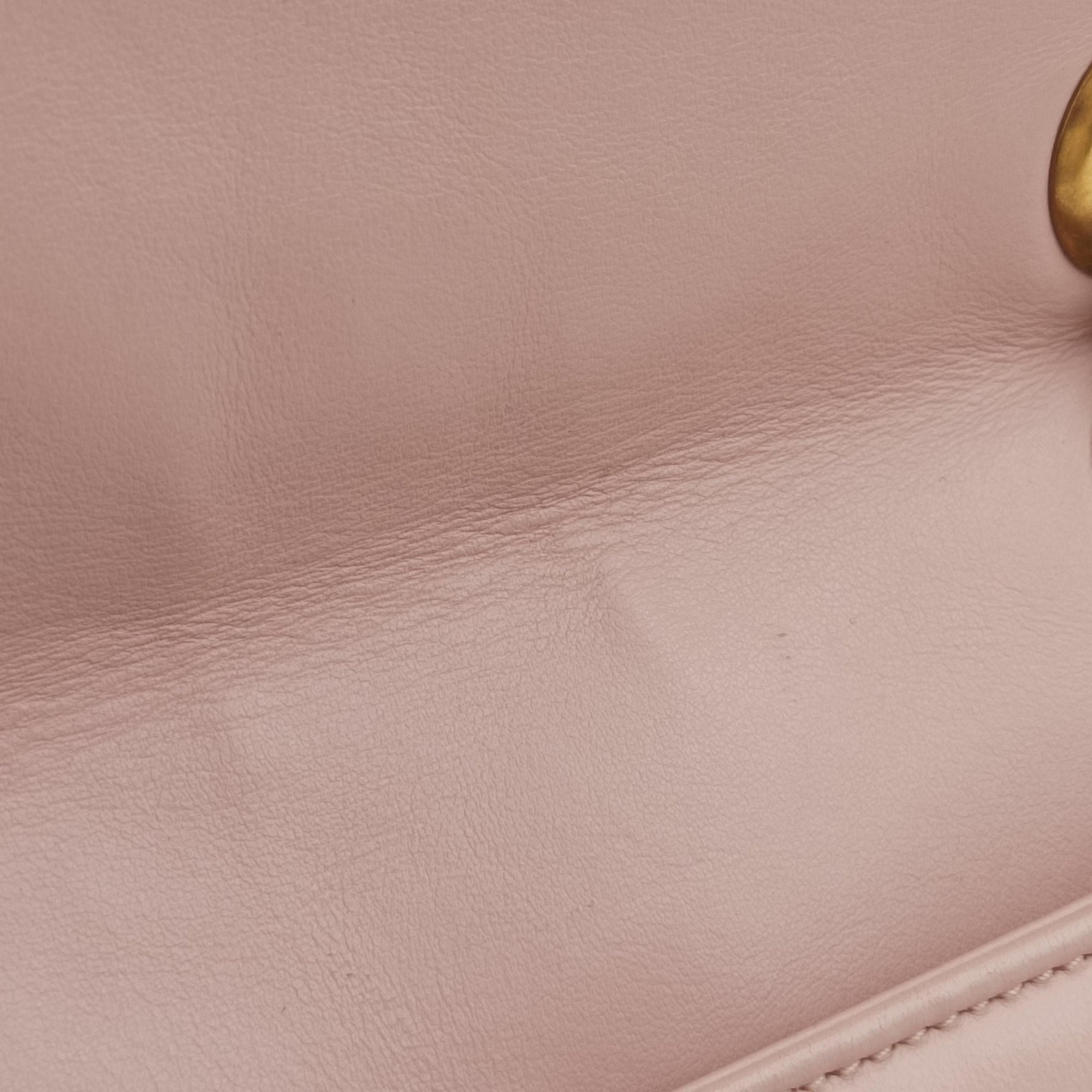 Pre-owned Gucci GG Marmont Pink Leather 443497 shoulderbag | stylenewstar