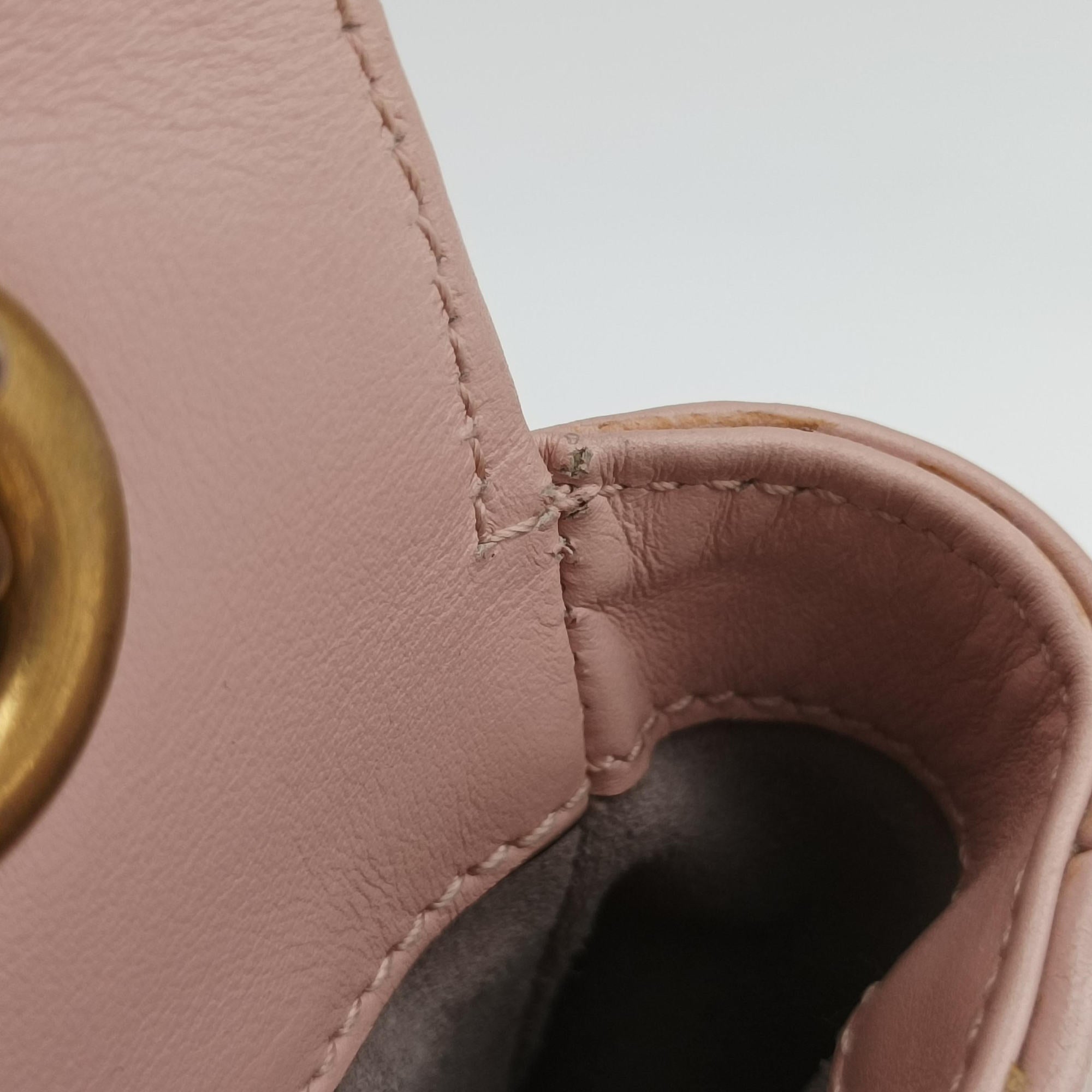 Pre-owned Gucci GG Marmont Pink Leather 443497 shoulderbag | stylenewstar