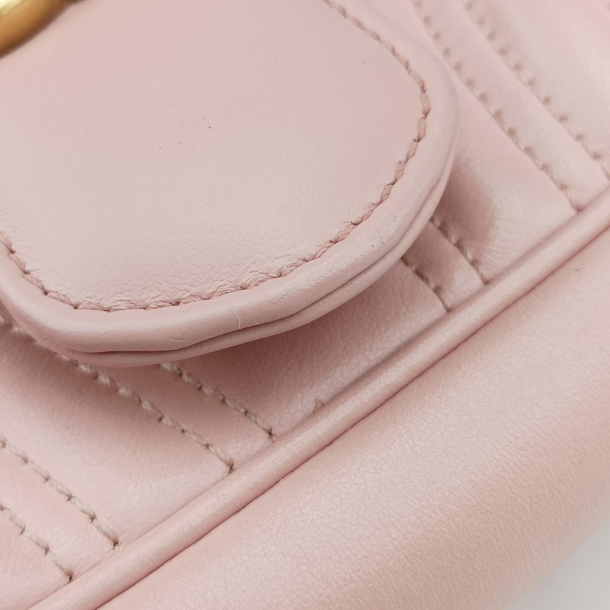Pre-owned Gucci GG Marmont Pink Leather 443497 shoulderbag | stylenewstar