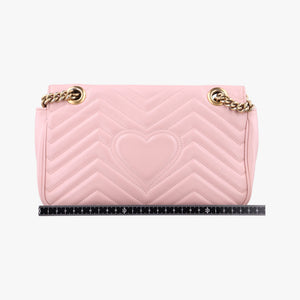 Pre-owned Gucci GG Marmont Pink Leather 443497 shoulderbag | stylenewstar