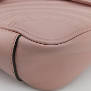 Pre-owned Gucci GG Marmont Pink Leather 443497 shoulderbag | stylenewstar