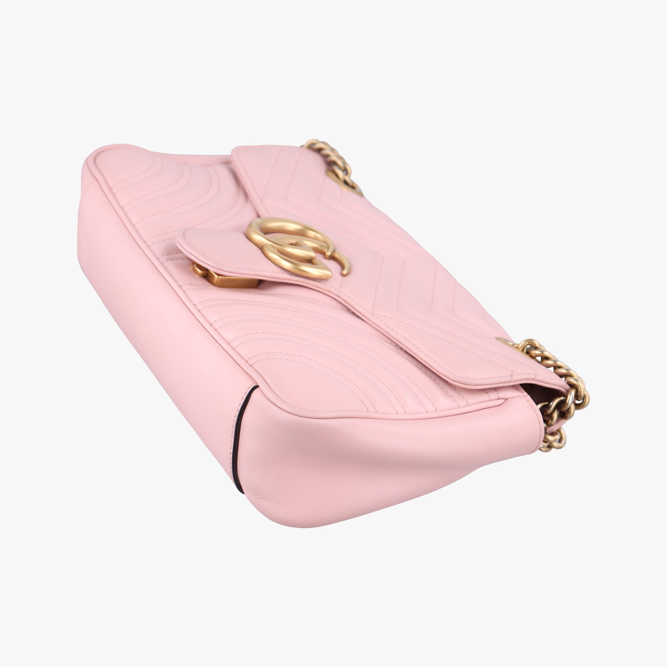Pre-owned Gucci GG Marmont Pink Leather 443497 shoulderbag | stylenewstar