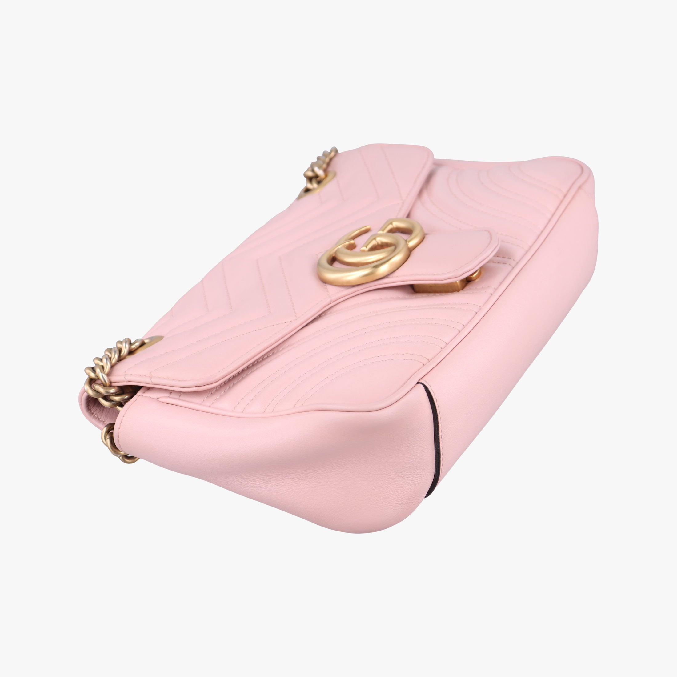 Pre-owned Gucci GG Marmont Pink Leather 443497 shoulderbag | stylenewstar