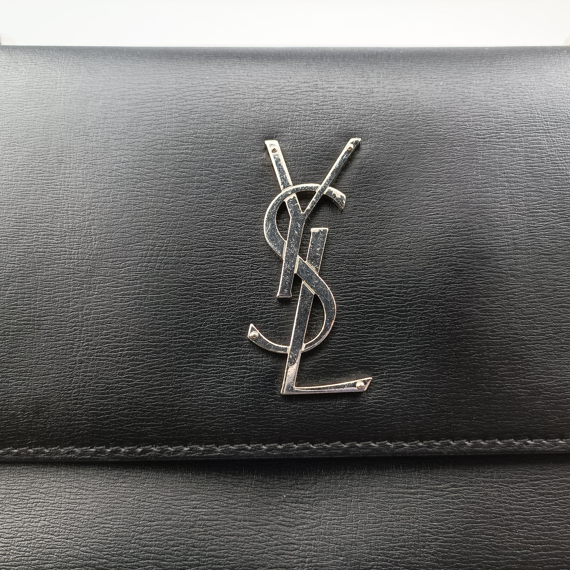 Vintage Yves Saint Laurent SUNSET Black Leather 442906 shoulderbag | stylenewstar