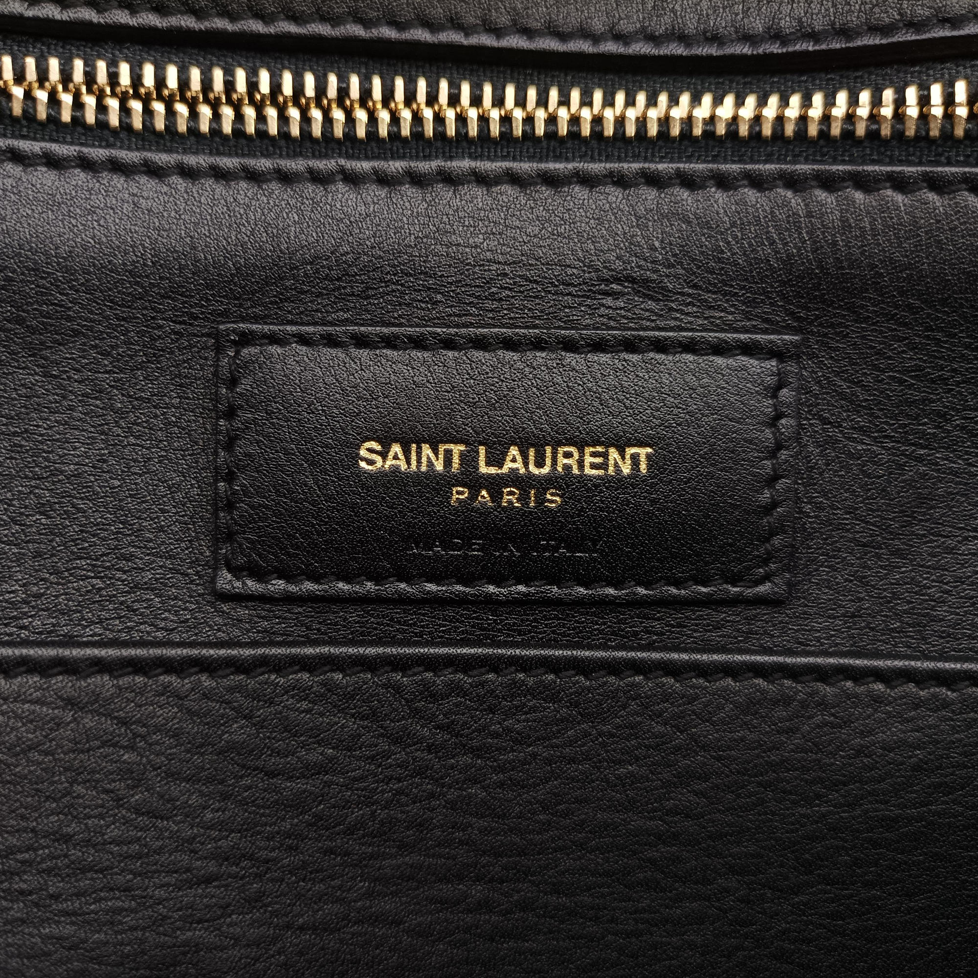 Pre-owned Yves Saint Laurent BABY CABAS Black Leather 394458 handbag | stylenewstar