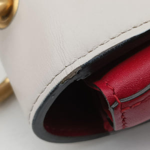 Pre-owned Gucci Queen Margaret Ivory×Red×Navy Leather 476542 shoulderbag | stylenewstar