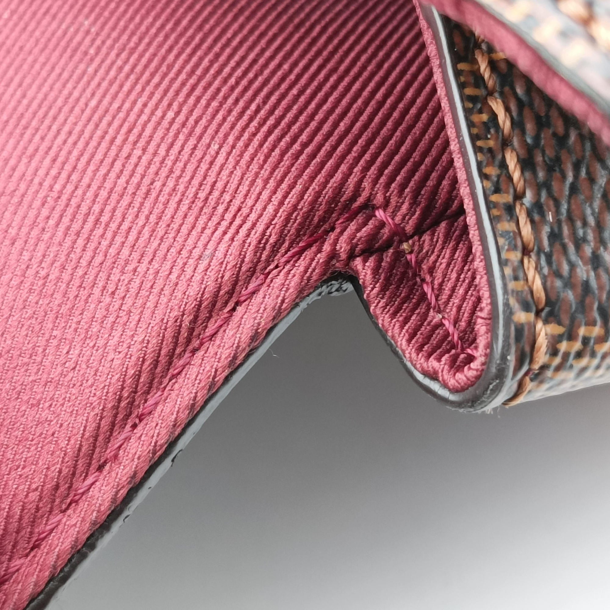 Secondhand Louis Vuitton BOND STREET EBENE×bordeaux Damier Canvas aTaurillon leather N64416 shoulderbag | stylenewstar