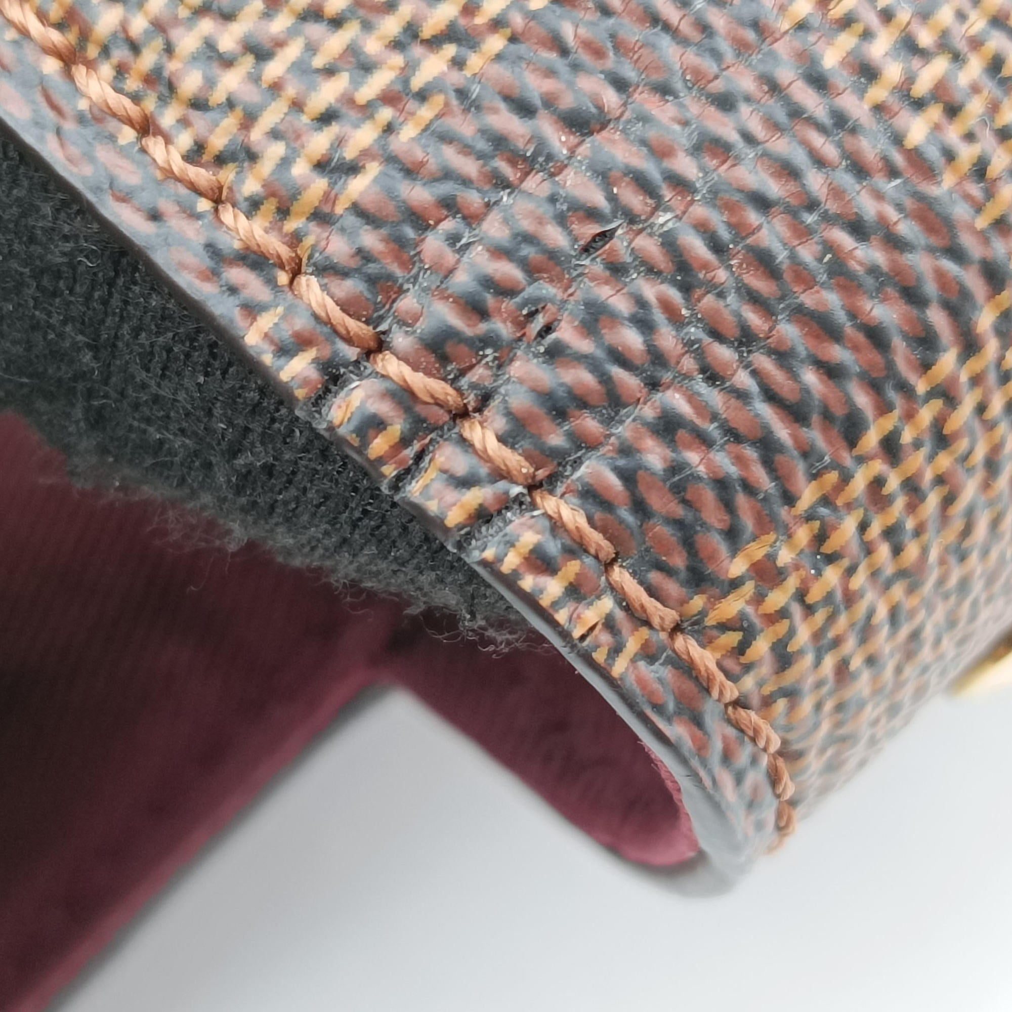 Secondhand Louis Vuitton BOND STREET EBENE×bordeaux Damier Canvas aTaurillon leather N64416 shoulderbag | stylenewstar