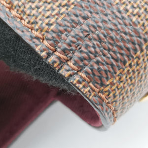 Secondhand Louis Vuitton BOND STREET EBENE×bordeaux Damier Canvas aTaurillon leather N64416 shoulderbag | stylenewstar