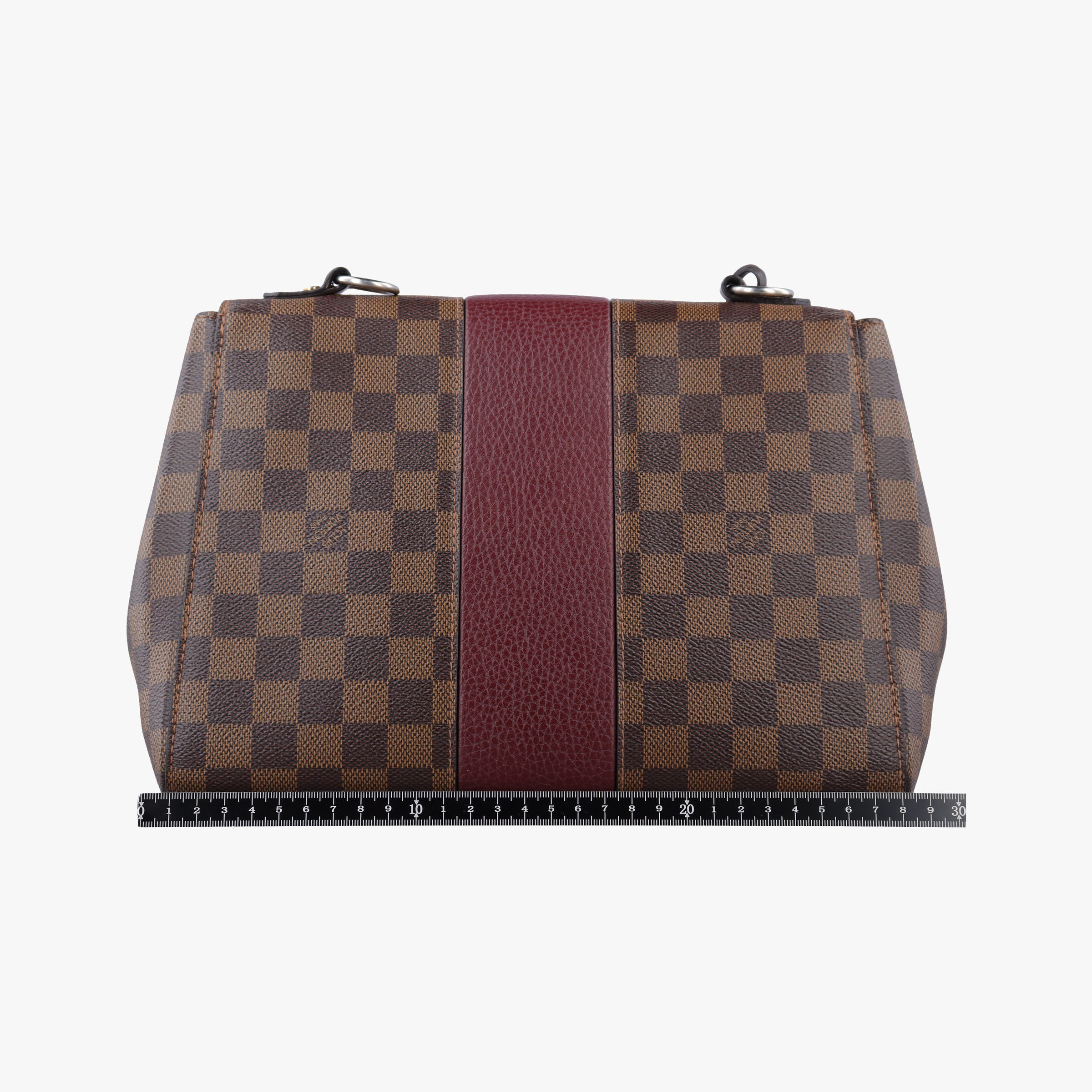 Secondhand Louis Vuitton BOND STREET EBENE×bordeaux Damier Canvas aTaurillon leather N64416 shoulderbag | stylenewstar